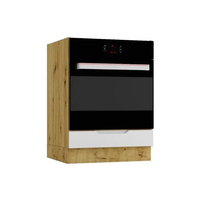 Szafka pod piekarnik ISABEL DK60 szary mat/dąb artisan z szufladą I sklep meblowy MIRAT.