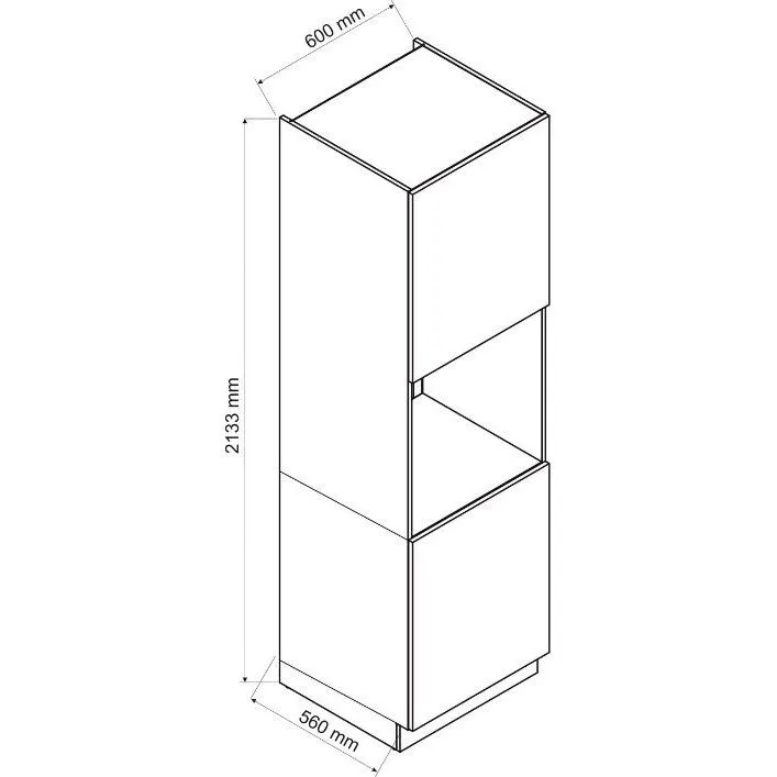 Szafka pod piekarnik ISABEL D60PK/2133 P/L szary mat/dąb artisan słupek I sklep meblowy MIRAT.
