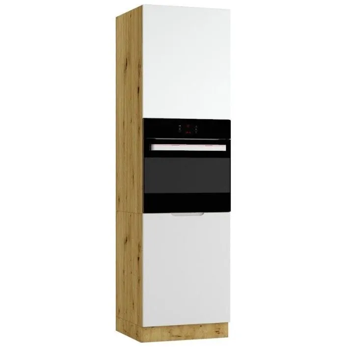 Szafka pod piekarnik ISABEL D60PK/2133 P/L szary mat/dąb artisan słupek I sklep meblowy MIRAT.