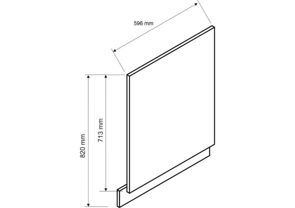 Front do zabudowy zmywarki ISABEL PZ 60 szary mat bezuchwytowy I sklep meblowy MIRAT.