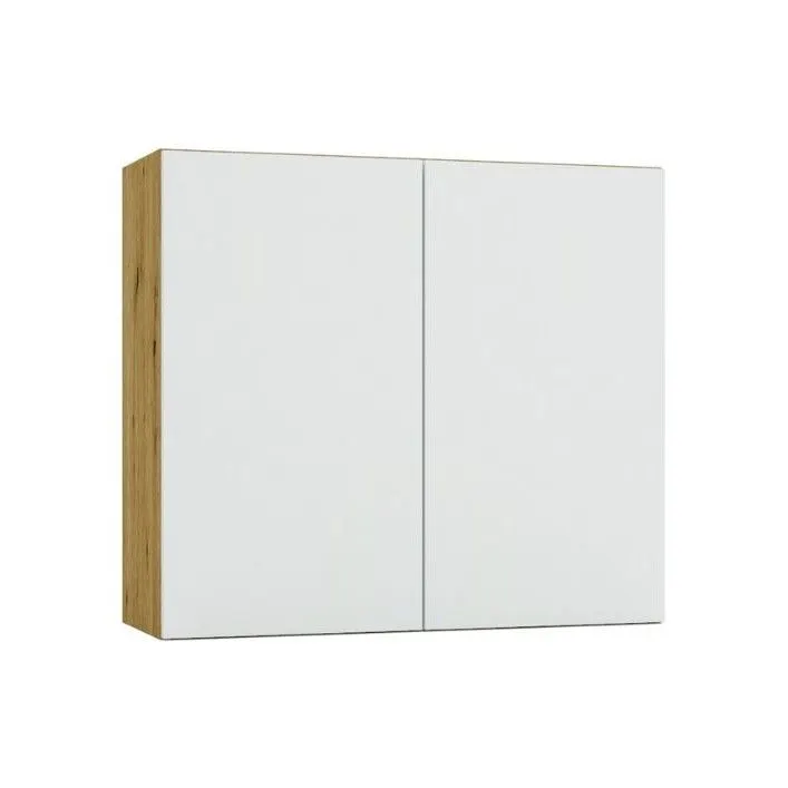 Szafka kuchenna wisząca ISABEL W80 szary mat/dąb artisan bezuchwytowa I sklep meblowy MIRAT.