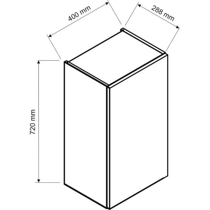 Szafka kuchenna wisząca ISABEL W40 P/L szary mat/dąb artisan wąska I sklep meblowy MIRAT.