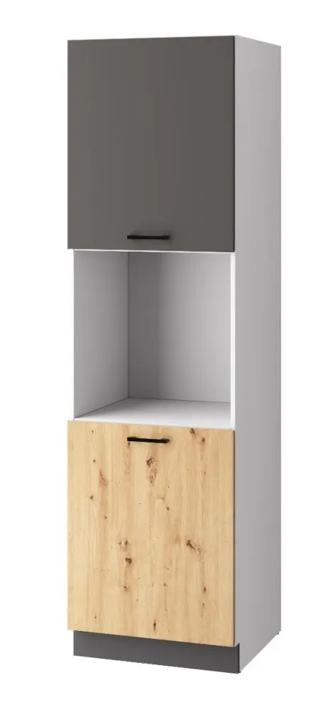 Szafka pod piekarnik 60 CLARA D60PK/2133 P/L dąb/szara grafit słupek | MIRAT. w stylu  kolekcja CLARA