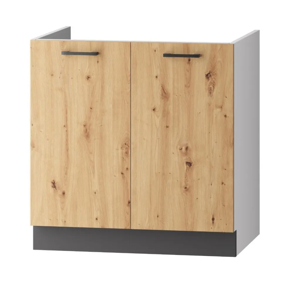 Szafka pod zlew 80 CLARA D80 ZL dąb artisan do kuchni | MIRAT. w stylu  kolekcja CLARA