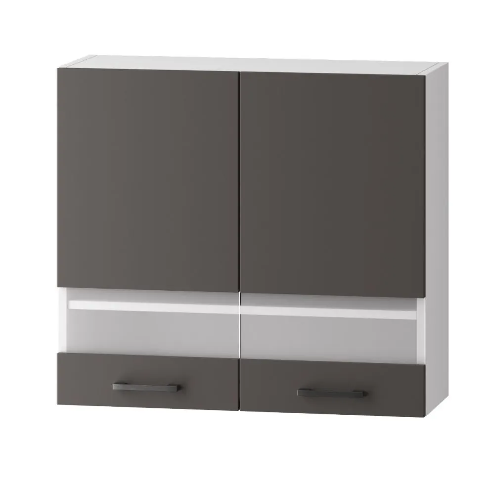 Szafka kuchenna przeszklona 80 CLARA WS80 SP szara grafit | MIRAT. w stylu  kolekcja CLARA