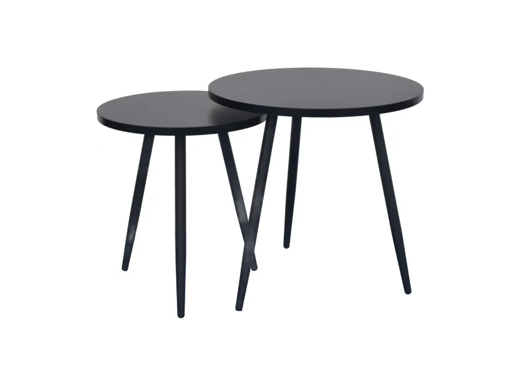 Stolik CLEO czarny złożony z dwóch ław o okrągłym blacie | MIRAT. styl LOFT