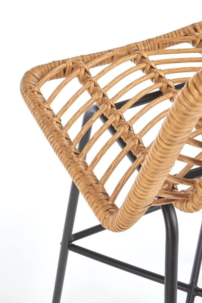 Hoker niski H-97 rattanowy na metalowych nogach | MIRAT.