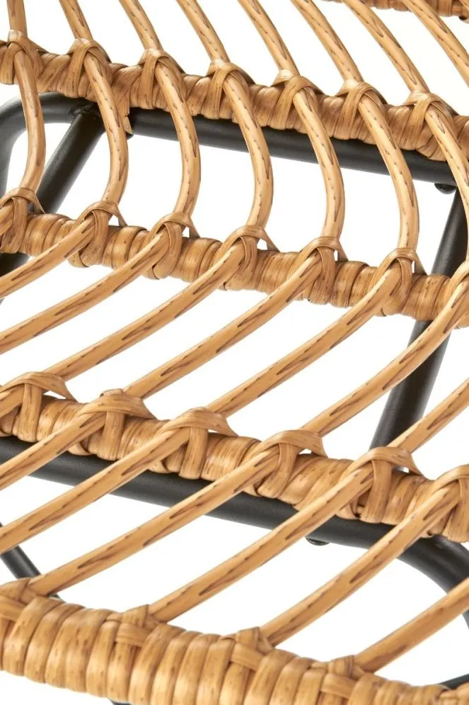 Hoker niski H-97 rattanowy na metalowych nogach | MIRAT.