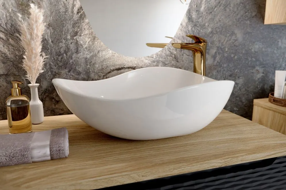 Szafka pod umywalkę OCEAN BLACK 82-60-2D 60cm dąb olejowany/czarna dwudrzwiowa I sklep meblowy MIRAT. styl GLAMOUR