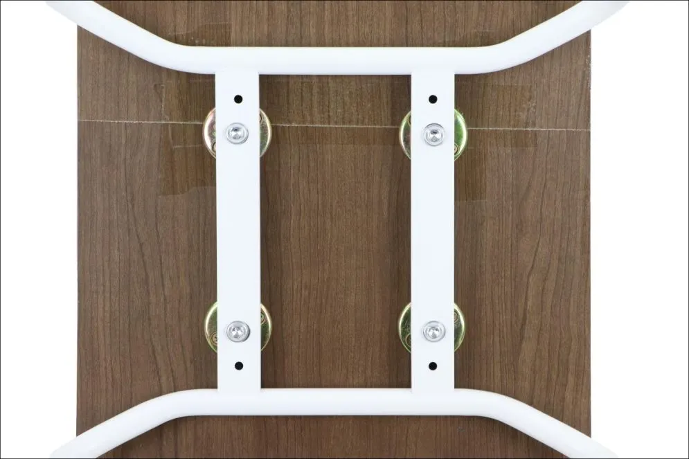 Krzesło ze sklejki laminowanej WERDI A orzech/białe na metalowych nogach I sklep meblowy MIRAT.