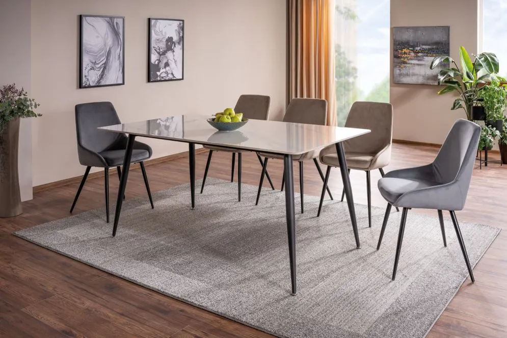 Krzesło tapicerowane COBE VELVET szare w stylu loft I sklep meblowy MIRAT. styl GLAMOUR, LOFT