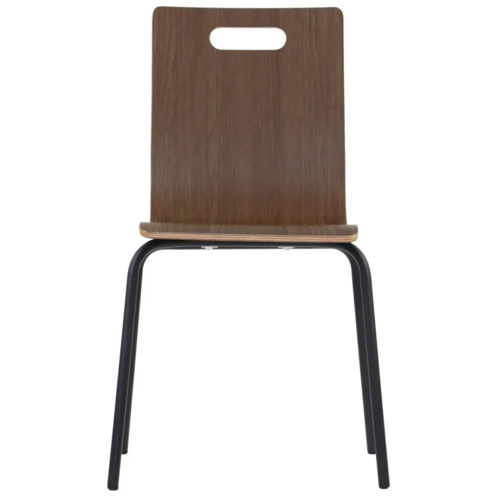 Krzesło ze sklejki laminowanej WERDI A orzech/czarne do kuchni I sklep meblowy MIRAT.