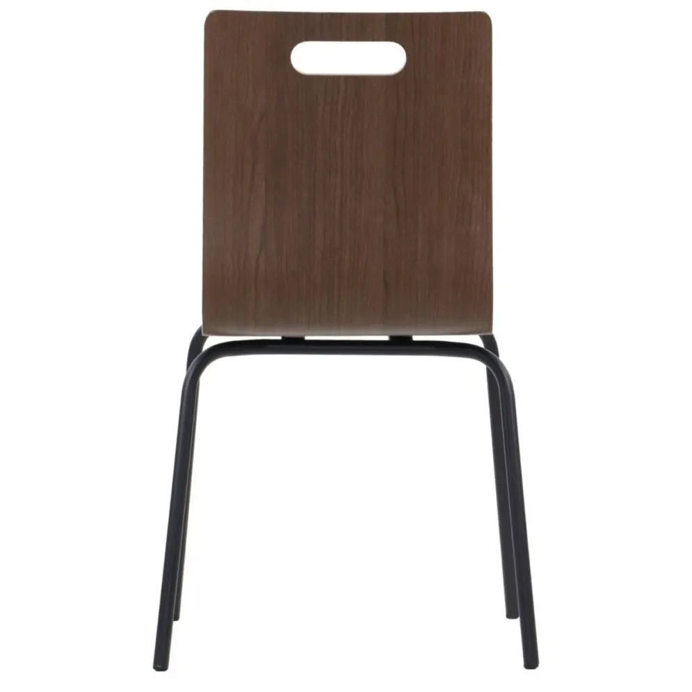 Krzesło ze sklejki laminowanej WERDI A orzech/czarne do kuchni I sklep meblowy MIRAT.