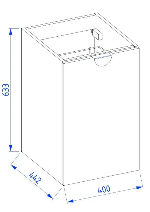 Szafka łazienkowa niska COCO 40 cm kaszmirowa półmat z koszem na pranie | MIRAT  kolekcja COCO