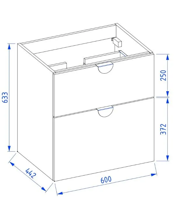 Szafka pod umywalkę COCO 60 cm biała połysk z organizerem | MIRAT  kolekcja COCO