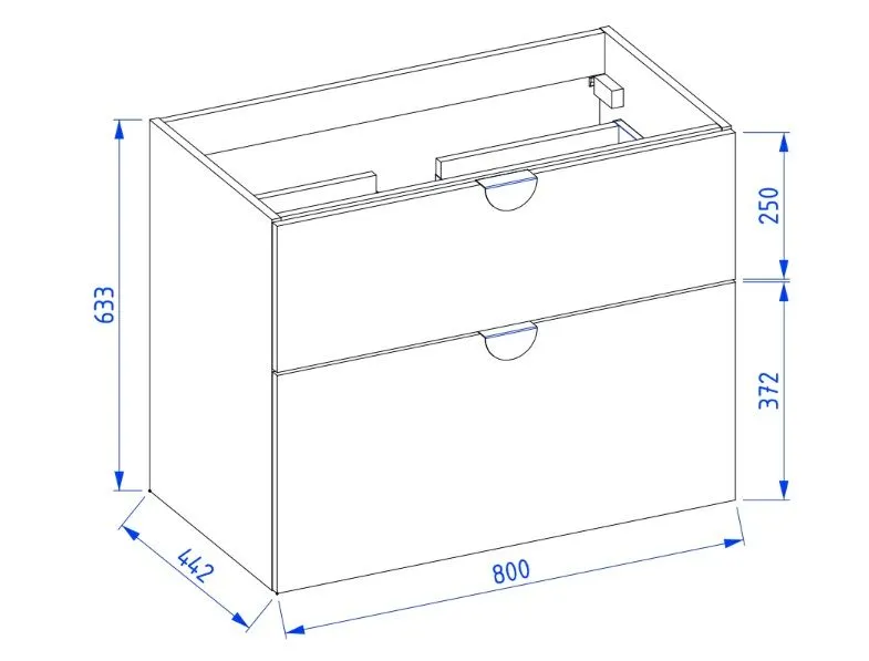 Szafka pod umywalkę COCO 80 cm biała połysk z cichym domykiem | MIRAT kolekcja COCO