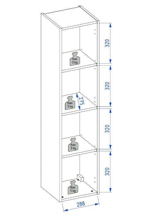 Szafka łazienkowa wysoka COCO 32 cm biała połysk z półkami | MIRAT  kolekcja COCO