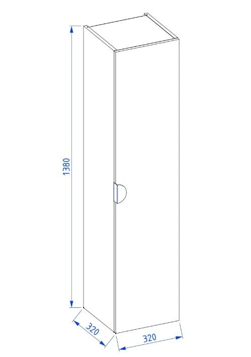 Szafka łazienkowa wysoka COCO 32 cm biała połysk z półkami | MIRAT  kolekcja COCO