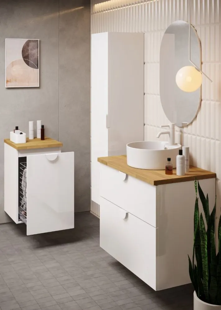 Uchwyt meblowy krawędziowy COCO półokrągły biały | MIRAT  kolekcja COCO