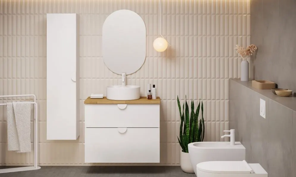 Szafka pod umywalkę COCO 60 cm biała połysk z organizerem | MIRAT  kolekcja COCO