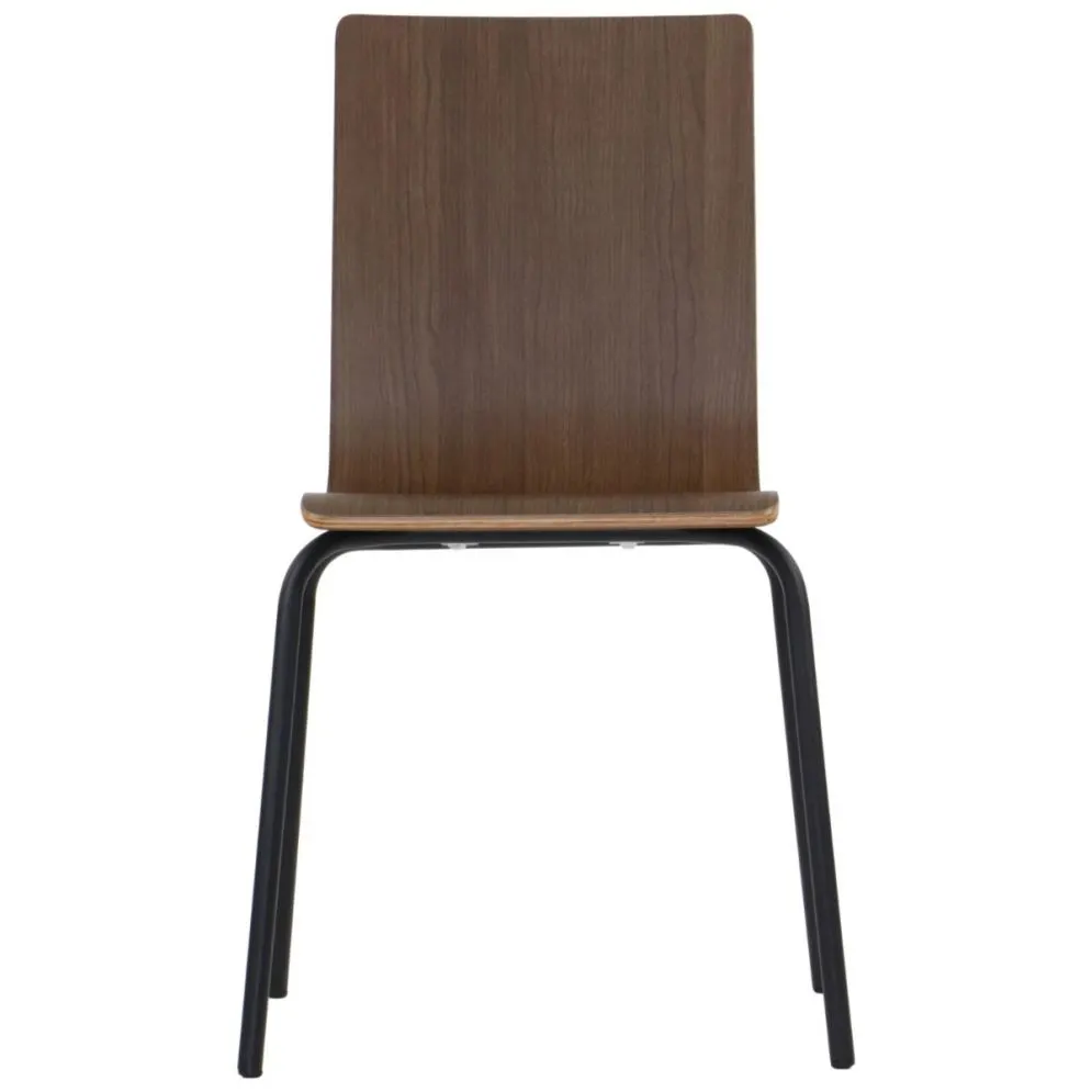 Krzesło ze sklejki laminowanej WERDI B ciemny orzech/czarne kawiarniane I sklep meblowy MIRAT.
