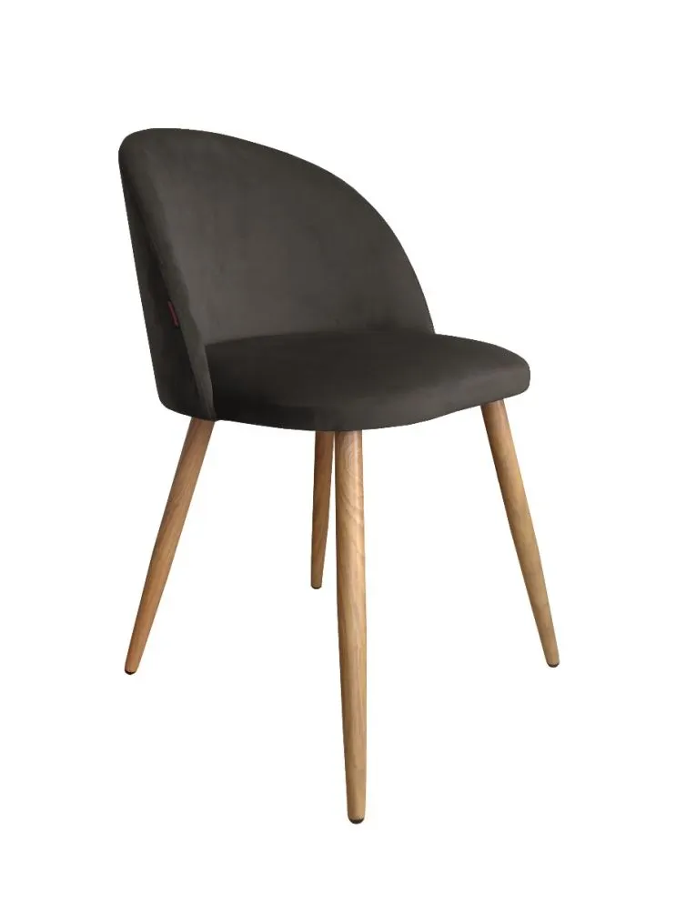 Krzesło CLAUDINE 2 VELVET brązowe/dąb na metalowych nogach | MIRAT. w stylu  kolekcja