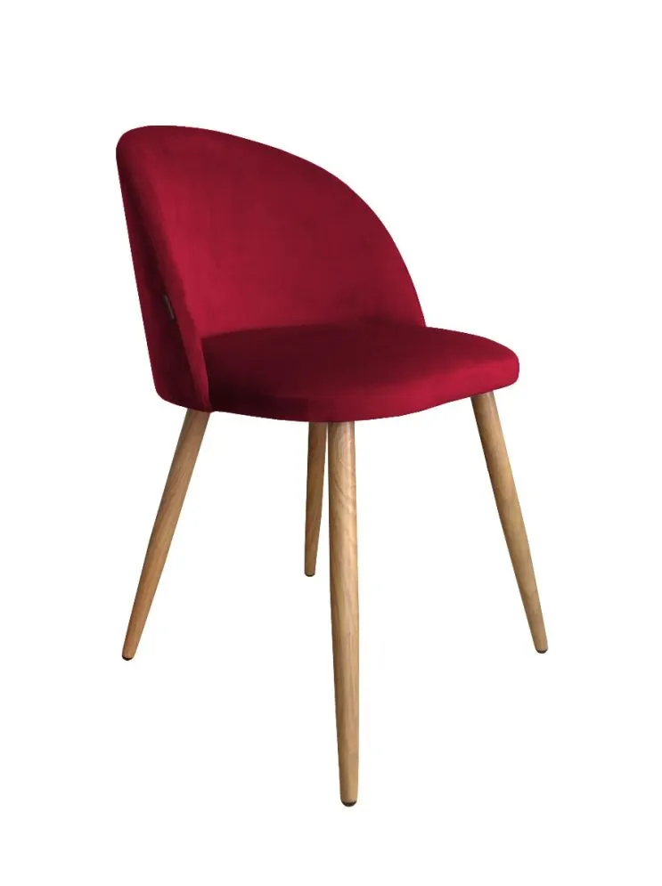 Krzesło CLAUDINE 2 VELVET bordowe/dąb nowoczesne | MIRAT. w stylu  kolekcja