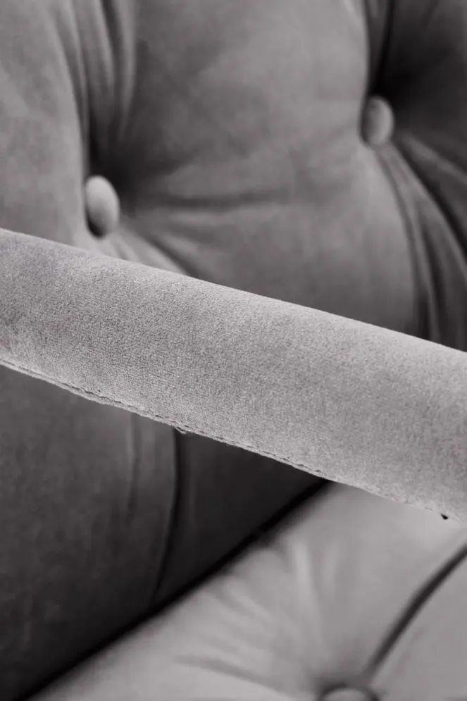 Fotel biurowy COLIN szary pikowany z podłokietnikami | MIRAT.