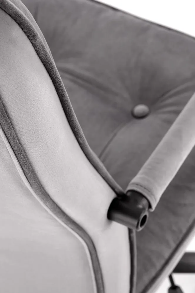 Fotel biurowy COLIN szary pikowany z podłokietnikami | MIRAT.