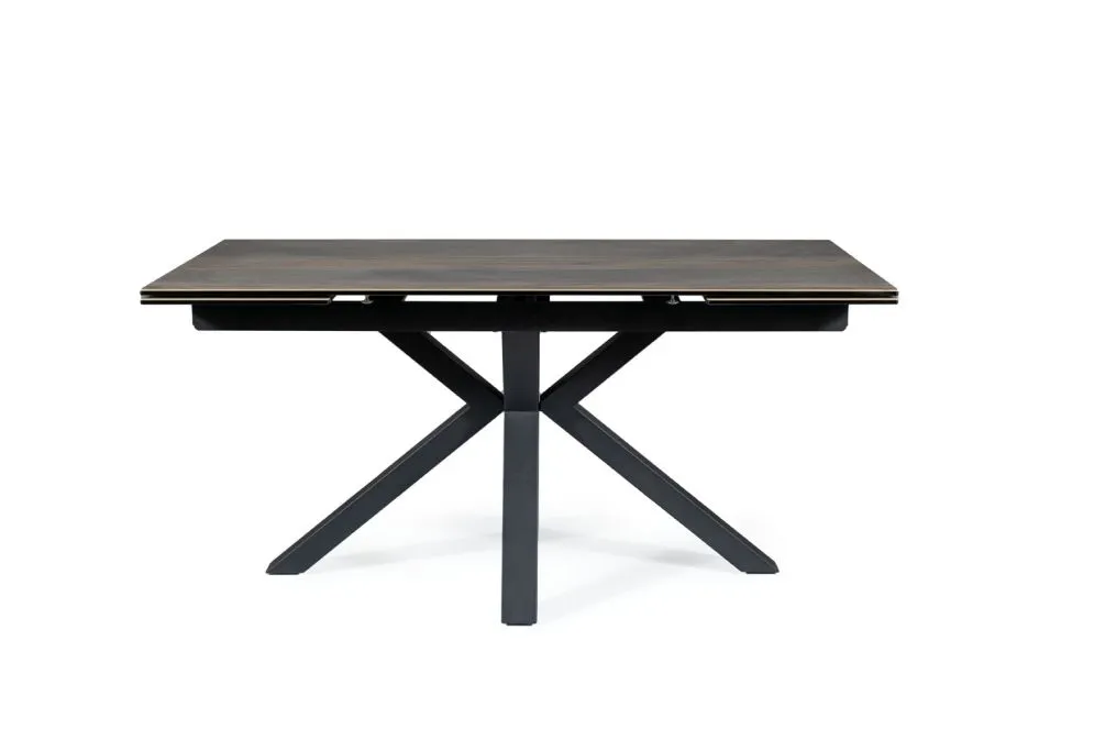 Stół COLUMBUS CERAMIC 160(240)x90 brązowy/czarny mat I sklep meblowy MIRAT. styl LOFT