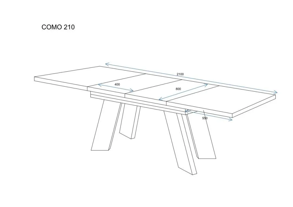 Stół rozkładany COMO 130(210)x80 dąb natura industrialny I sklep meblowy MIRAT. styl LOFT