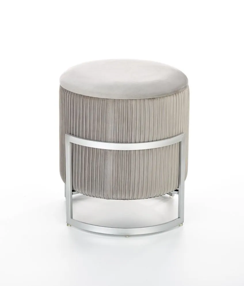 Pufa CRICKET VELVET jasnoszara w stylu glamour | MIRAT. styl GLAMOUR