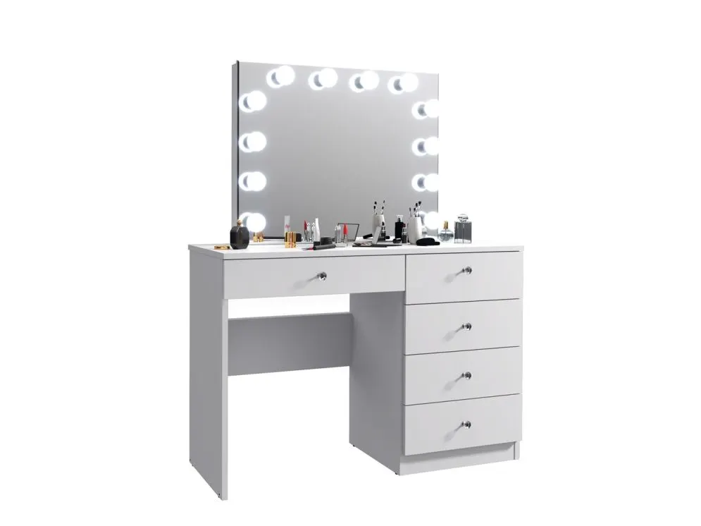Toaletka PATRICIA 4 FULL biały mat z oświetleniem LED | MIRAT. w stylu GLAMOUR kolekcja