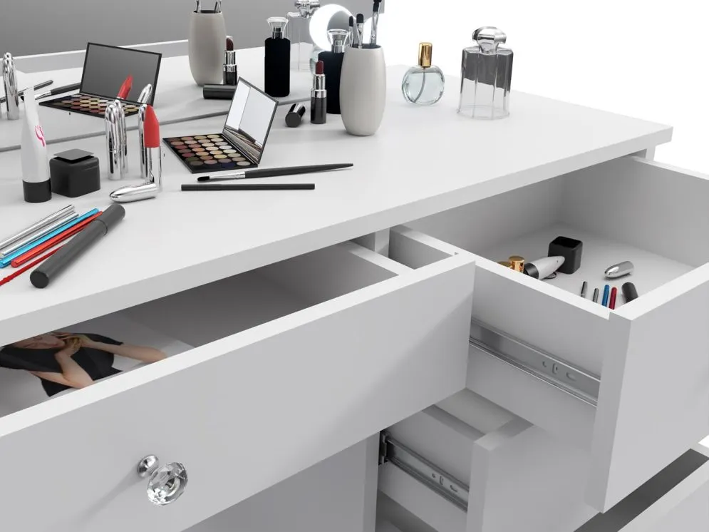 Toaletka PATRICIA 4 FULL biały mat z oświetleniem LED | MIRAT. w stylu GLAMOUR kolekcja