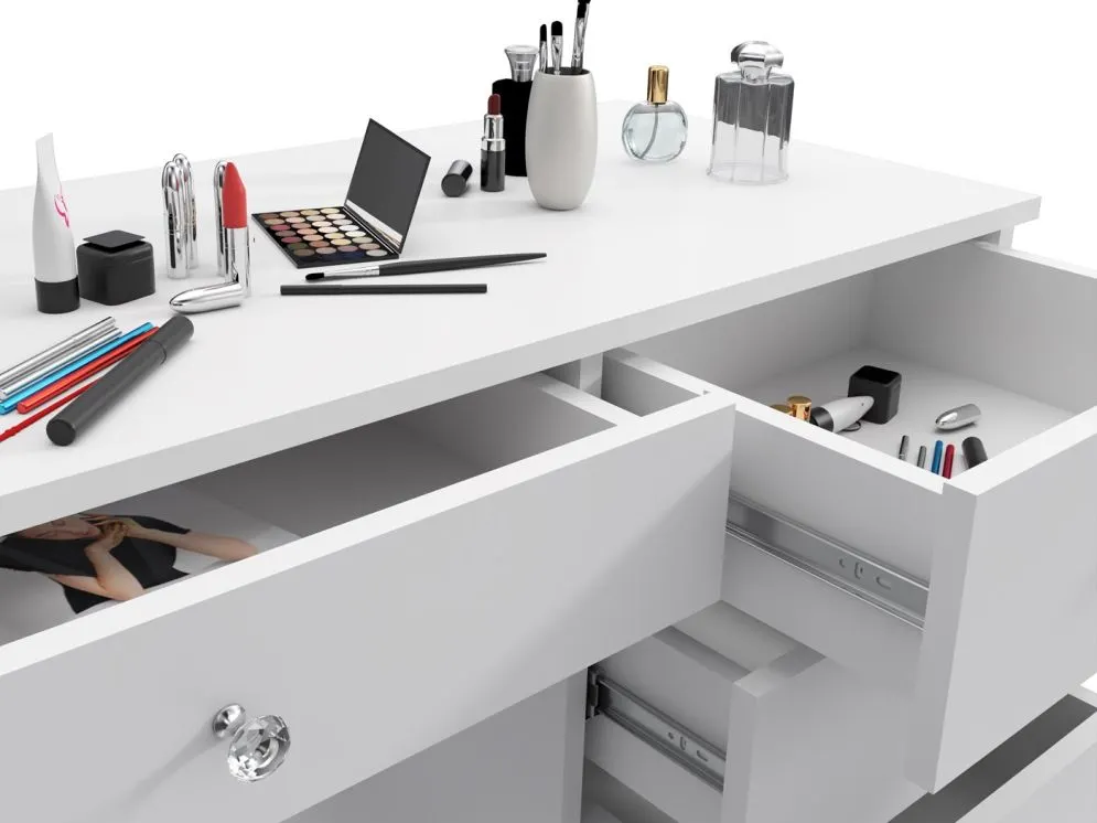 Toaletka PATRICIA 1 MEGA biała młodzieżowa do sypialni | MIRAT. w stylu GLAMOUR kolekcja