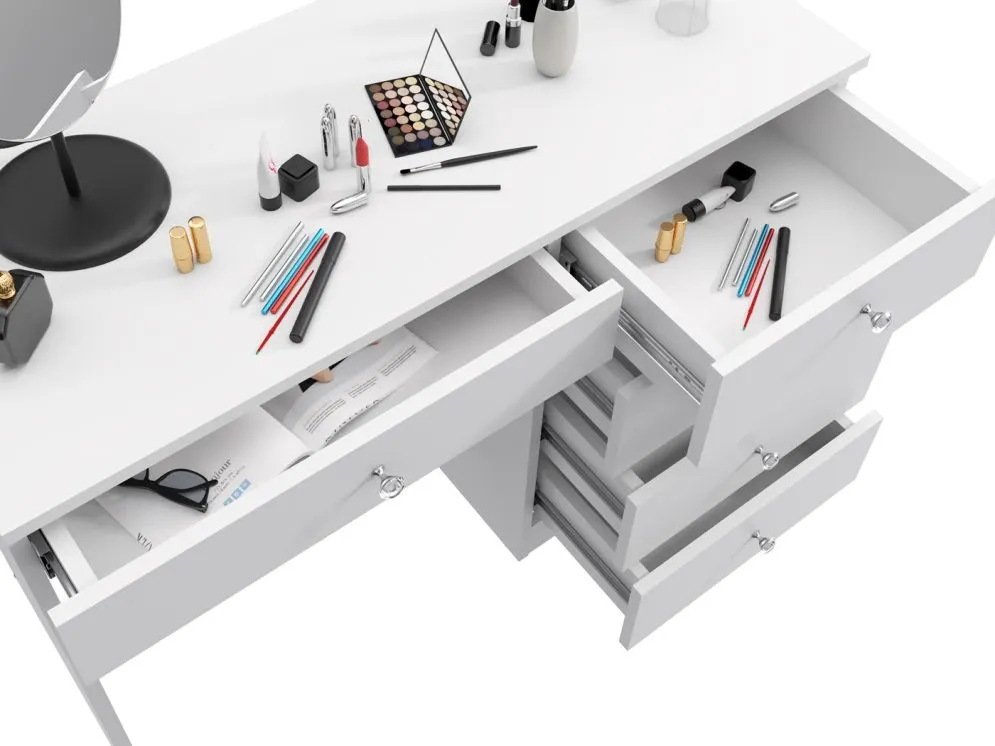 Toaletka PATRICIA 1 MEGA biała młodzieżowa do sypialni | MIRAT. w stylu GLAMOUR kolekcja