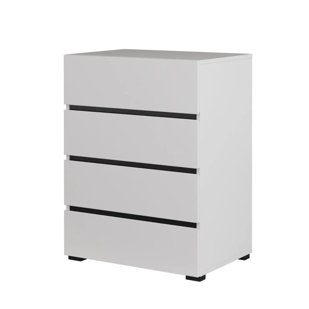 Komoda CROSS 4S 60cm biała/czarna do pokoju I sklep meblowy MIRAT. styl SKANDYNAWSKI kolekcja HV-CROSS