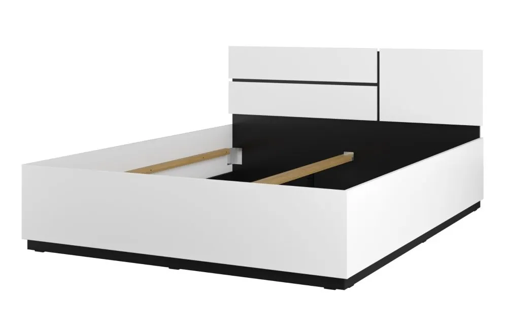 Łóżko CROSS 160x200 białe/czarne sypialniane I sklep meblowy MIRAT. styl SKANDYNAWSKI kolekcja HV-CROSS