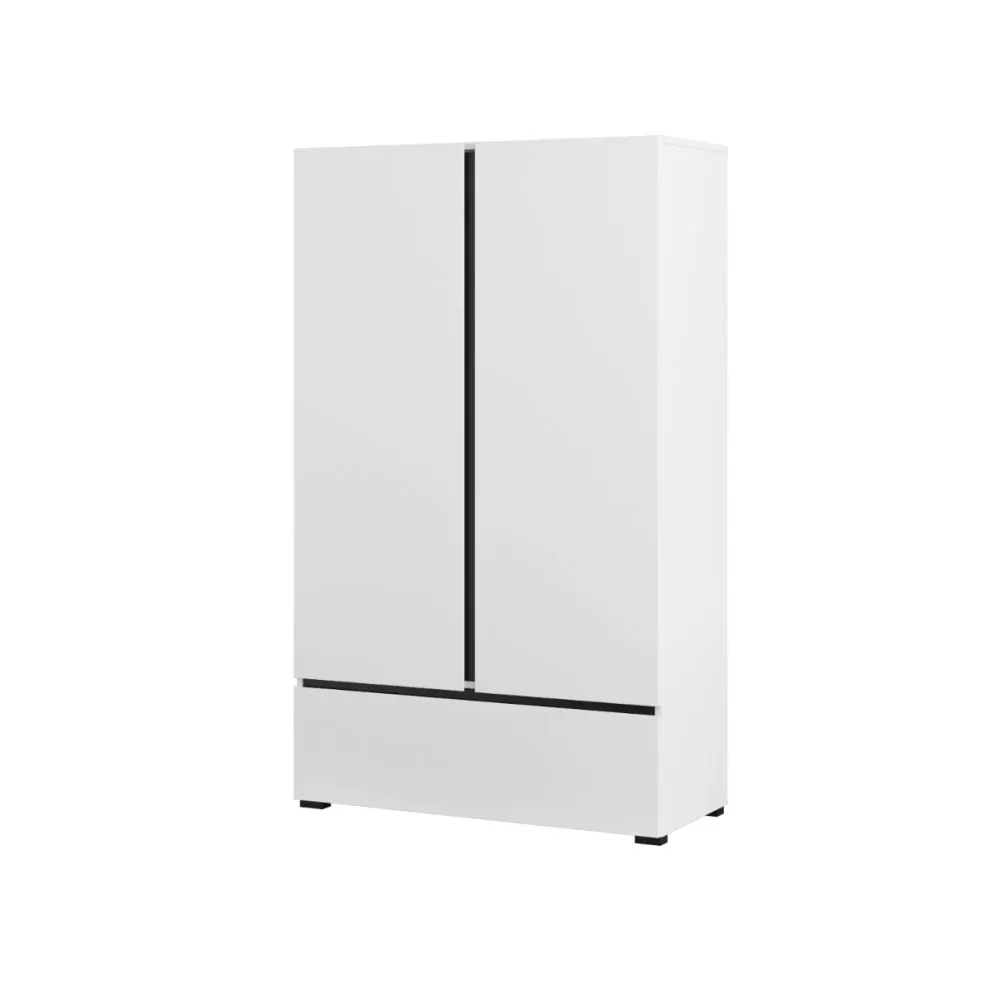 Komoda wysoka CROSS 2D1S 89cm biała/czarna z szufladą I sklep meblowy MIRAT. styl SKANDYNAWSKI kolekcja CROSS