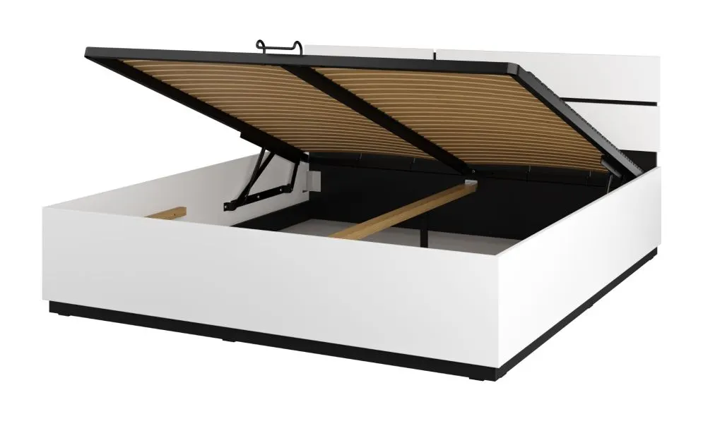 Łóżko CROSS 180x200 białe/czarne z podnoszonym stelażem I sklep meblowy MIRAT. styl SKANDYNAWSKI kolekcja HV-CROSS