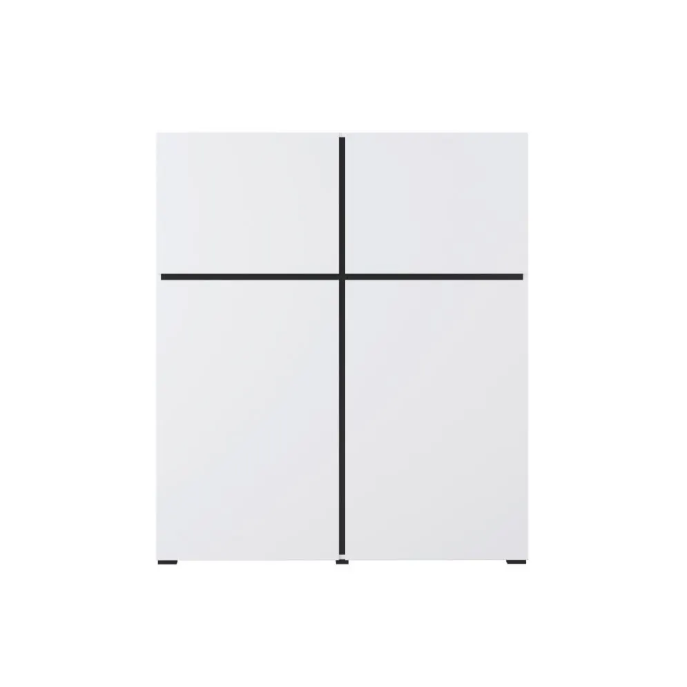 Komoda wysoka CROSS 4D 119cm biała/czarna czterokomorowa I sklep meblowy MIRAT. styl SKANDYNAWSKI