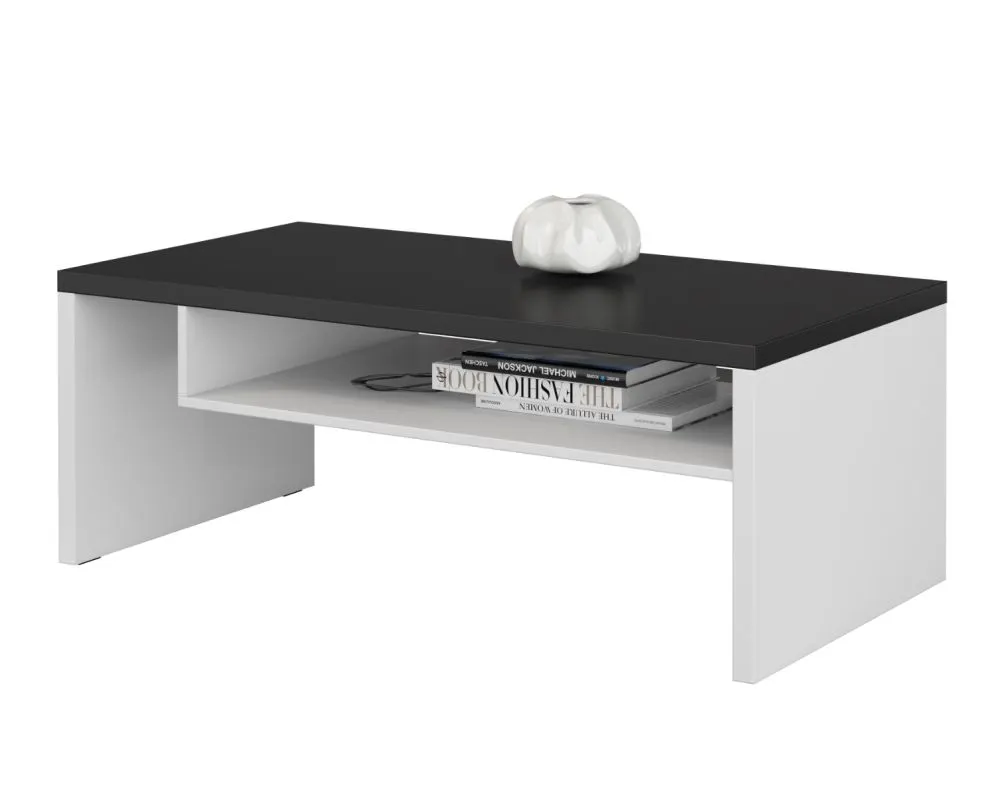 Stolik kawowy CROSS 120x60 biały/czarny z półką I sklep meblowy MIRAT. kolekcja HV-CROSS