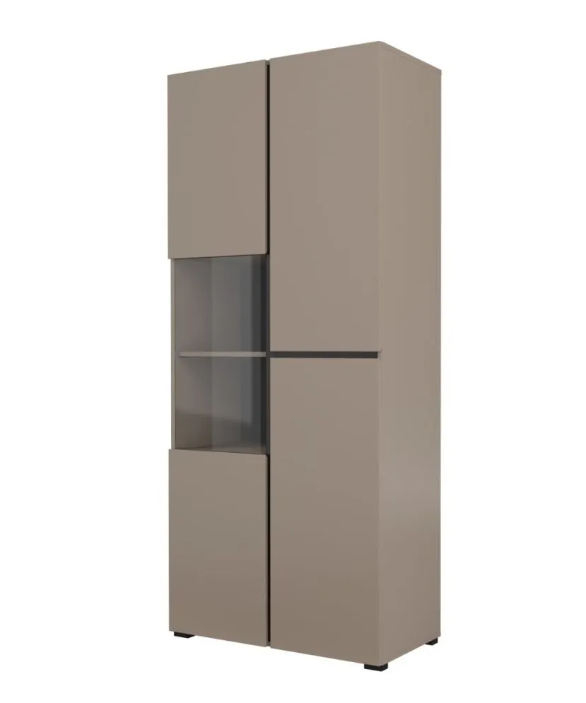 Witryna wysoka CROSS 3D 80cm congo/czarna do salonu I sklep meblowy MIRAT.  kolekcja HV-CROSS