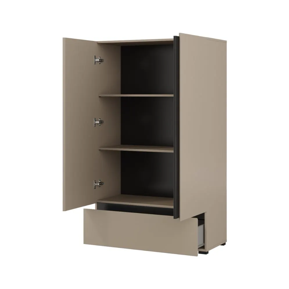 Komoda wysoka CROSS 2D1S 89cm congo/czarna dwudrzwiowa I sklep meblowy MIRAT.  kolekcja CROSS