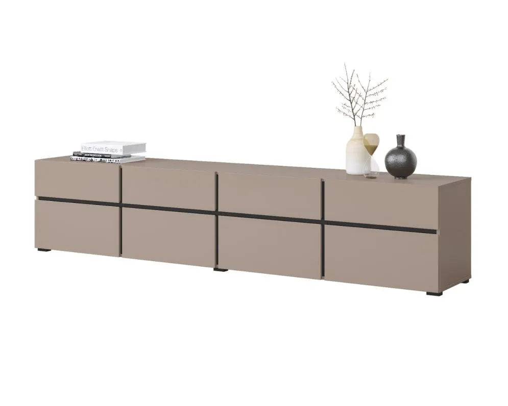 Szafka RTV CROSS 4K4S 225cm congo/czarna stojąca I sklep meblowy MIRAT.