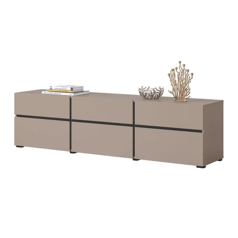 Szafka RTV CROSS 3K3S 180cm congo/czarna do salonu I sklep meblowy MIRAT.