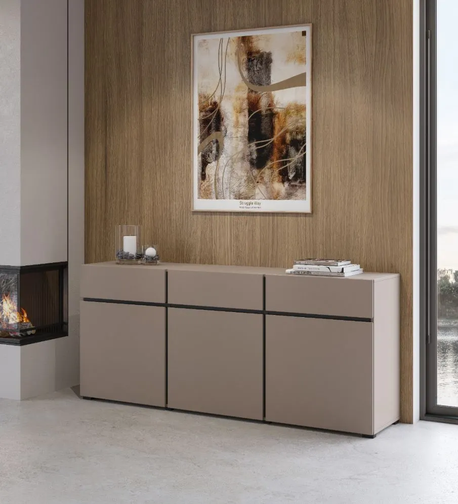 Komoda CROSS 3D3S 180cm congo/czarna trzydrzwiowa I sklep meblowy MIRAT.