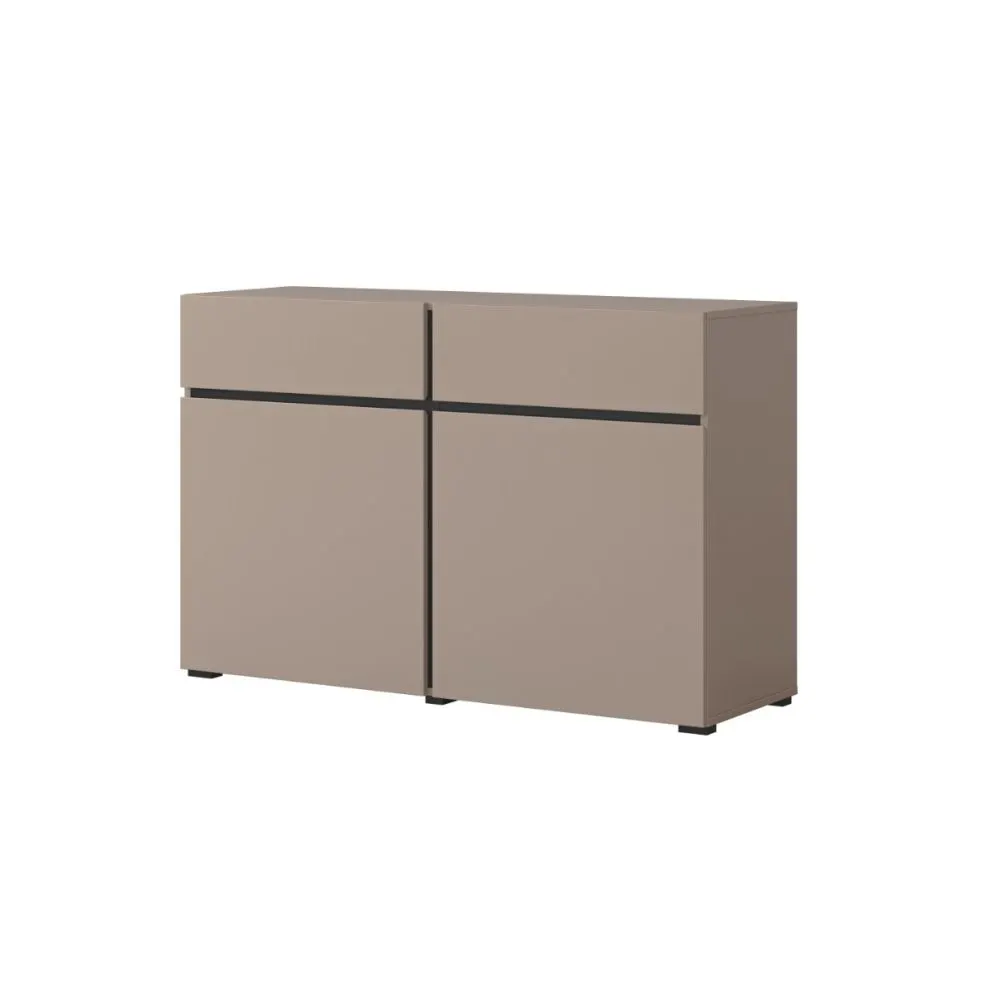 Komoda CROSS 2D2S 119cm congo/czarna nowoczesna I sklep meblowy MIRAT.