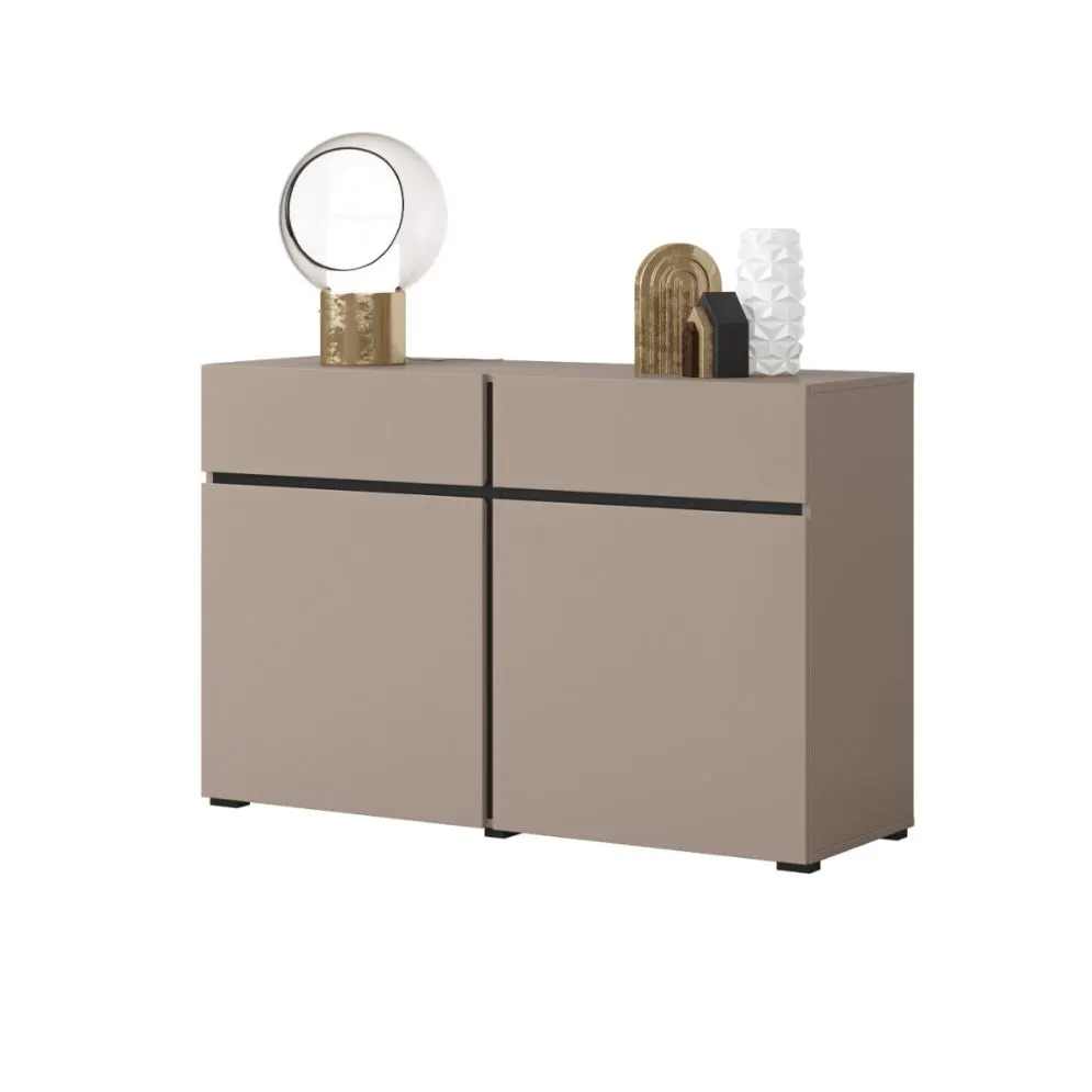 Komoda CROSS 2D2S 119cm congo/czarna nowoczesna I sklep meblowy MIRAT.