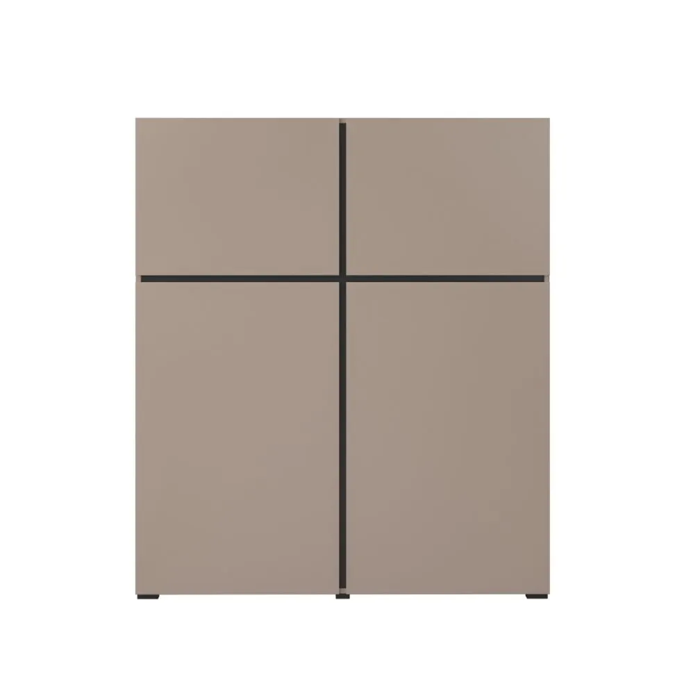 Komoda wysoka CROSS 4D 119cm congo/czarna do salonu I sklep meblowy MIRAT.